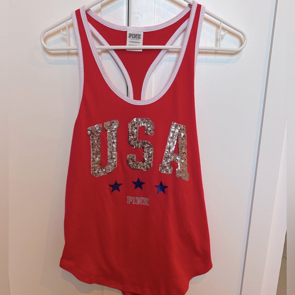 VS PINK sequin USA tee